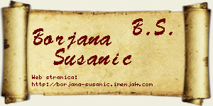 Borjana Susanić vizit kartica